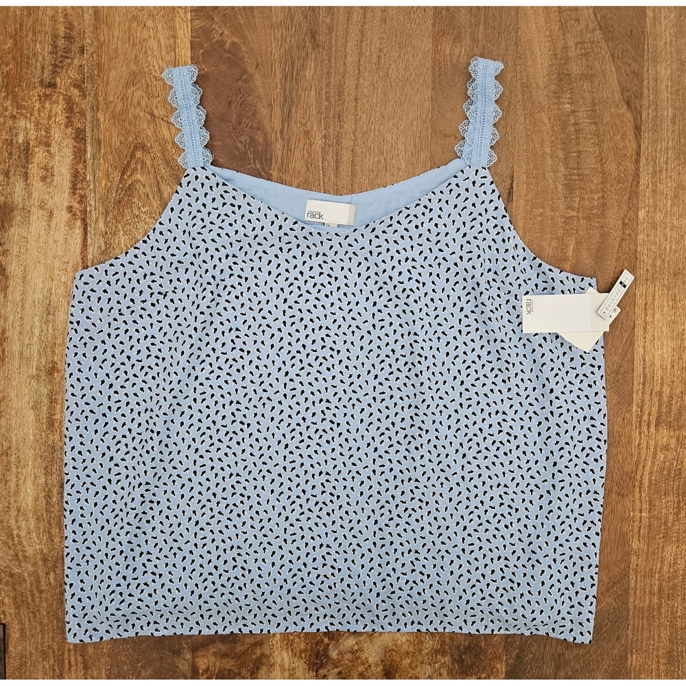 Nordstrom Rack Tank Top Women's 2X Blue Windsurfer Flutter Print Camisole Lace